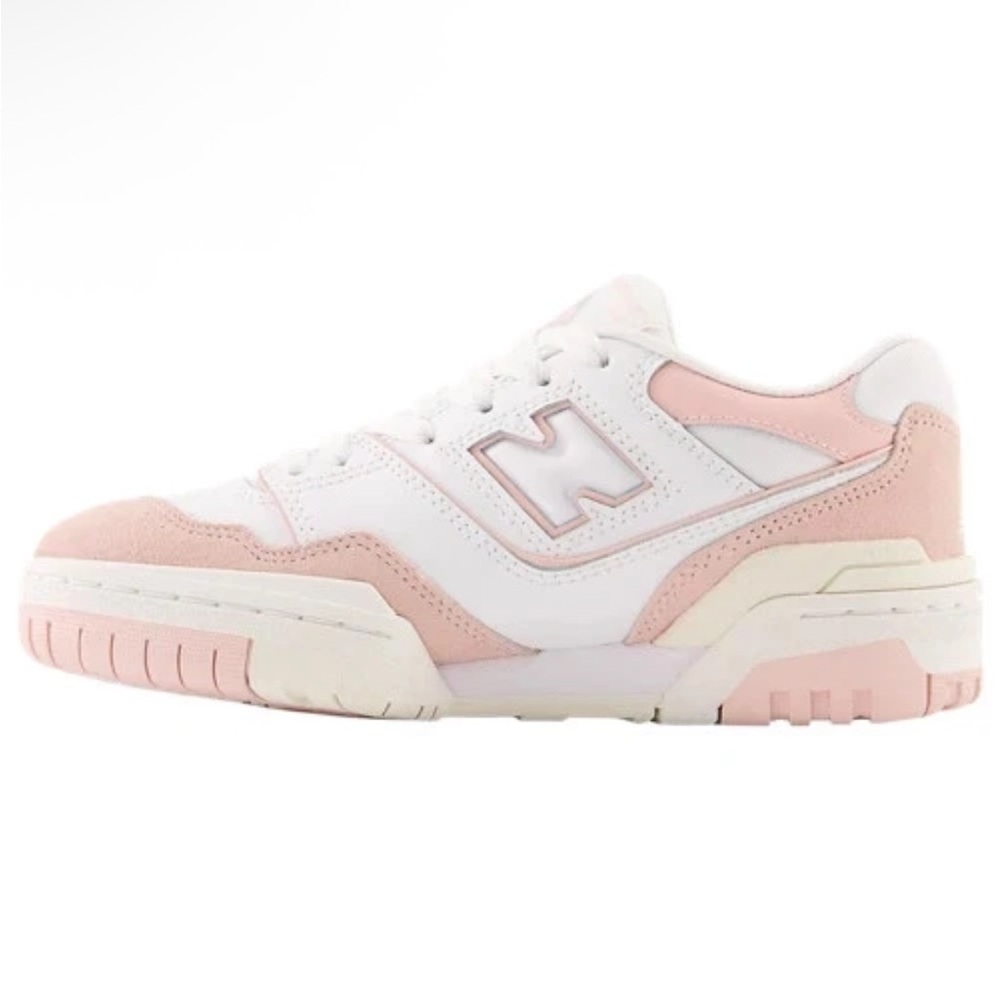 New Balance 550 Women's Pink and White Sneakers - Picture 3 of 4
